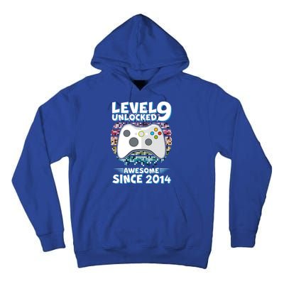 Level 9 Unlocked Awesome Since 2014 Gamer Birthday Tall Hoodie