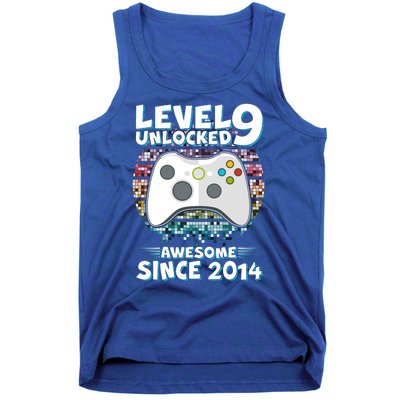 Level 9 Unlocked Awesome Since 2014 Gamer Birthday Tank Top