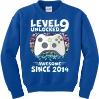 Level 9 Unlocked Awesome Since 2014 Gamer Birthday Kids Sweatshirt