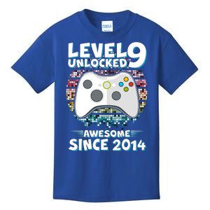 Level 9 Unlocked Awesome Since 2014 Gamer Birthday Kids T-Shirt