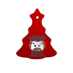 Level 9 Unlocked Awesome Since 2014 Gamer Birthday Ceramic Tree Ornament