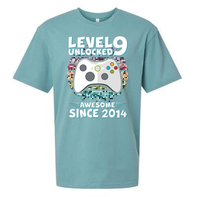 Level 9 Unlocked Awesome Since 2014 Gamer Birthday Sueded Cloud Jersey T-Shirt