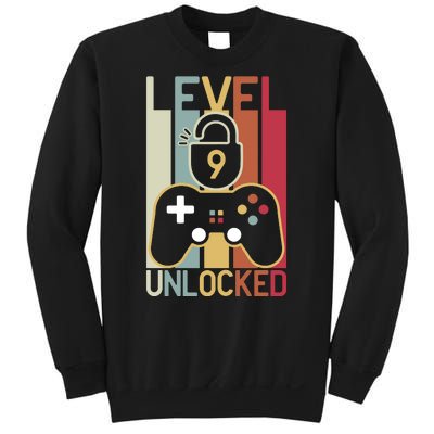 Level 9 Unlocked Birthday Gift Vintage Retro Sweatshirt