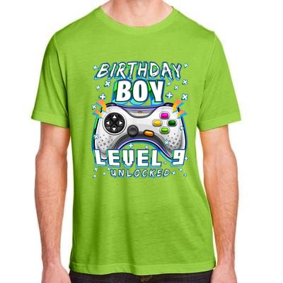 Level 9 Unlocked Video Game 9th Birthday Gamer Boys TShirt Adult ChromaSoft Performance T-Shirt