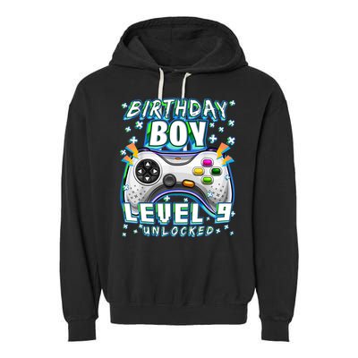 Level 9 Unlocked Video Game 9th Birthday Gamer Boys TShirt Garment-Dyed Fleece Hoodie