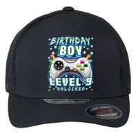 Level 9 Unlocked Video Game 9th Birthday Gamer Boys TShirt Flexfit Unipanel Trucker Cap