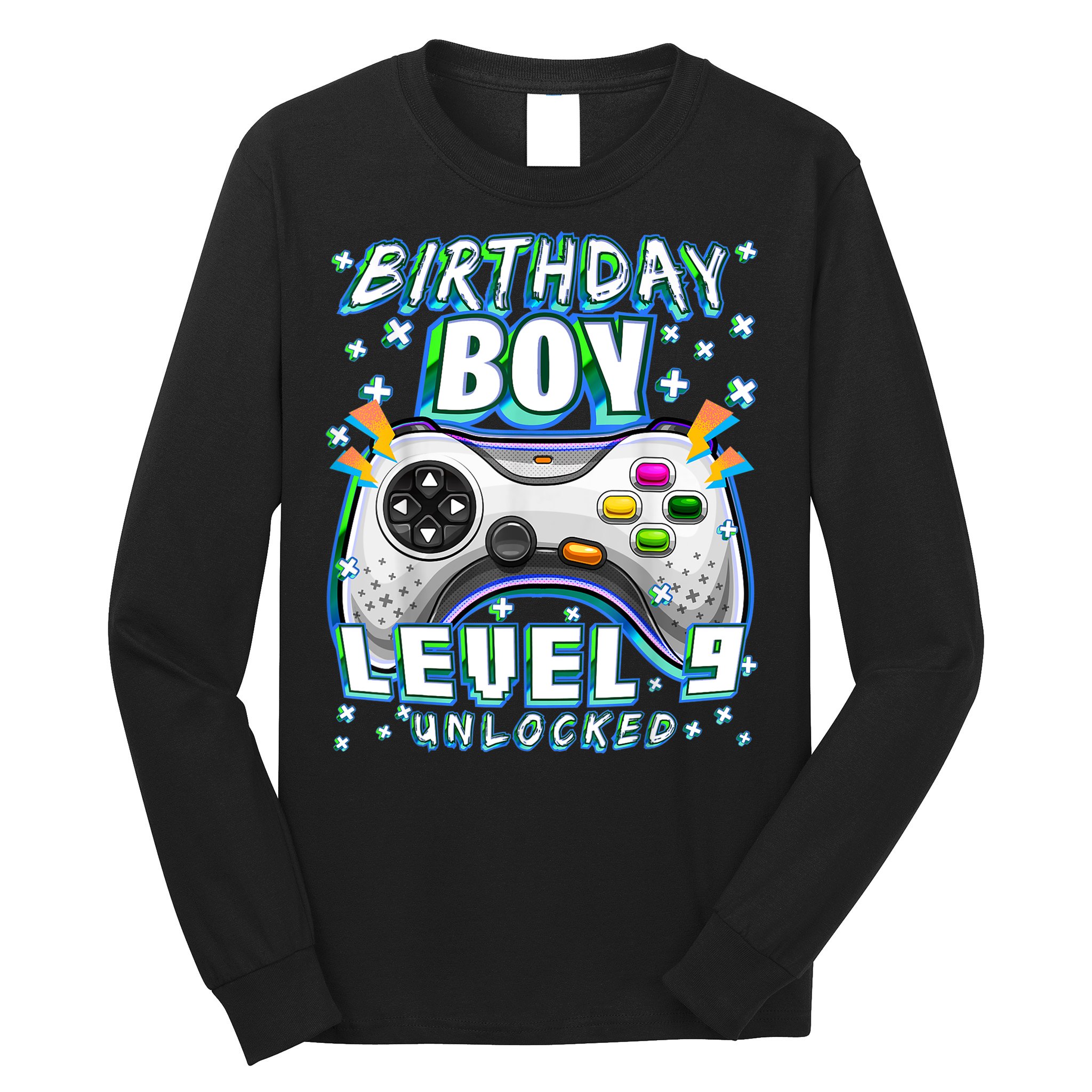 Level 9 Unlocked Video Game 9th Birthday Gamer Boys TShirt Long Sleeve Shirt