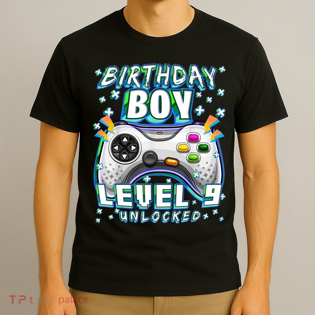 Level 9 Unlocked Video Game 9th Birthday Gamer Boys TShirt T-Shirt