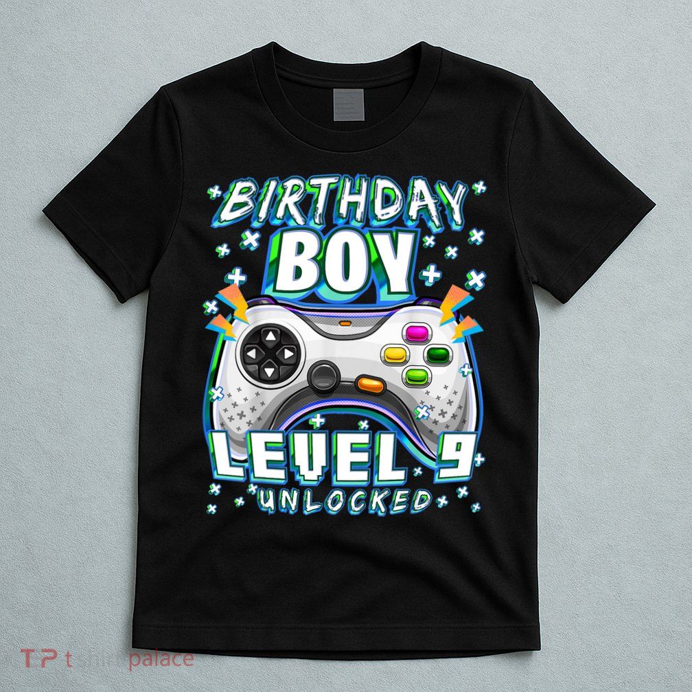 Level 9 Unlocked Video Game 9th Birthday Gamer Boys TShirt T-Shirt