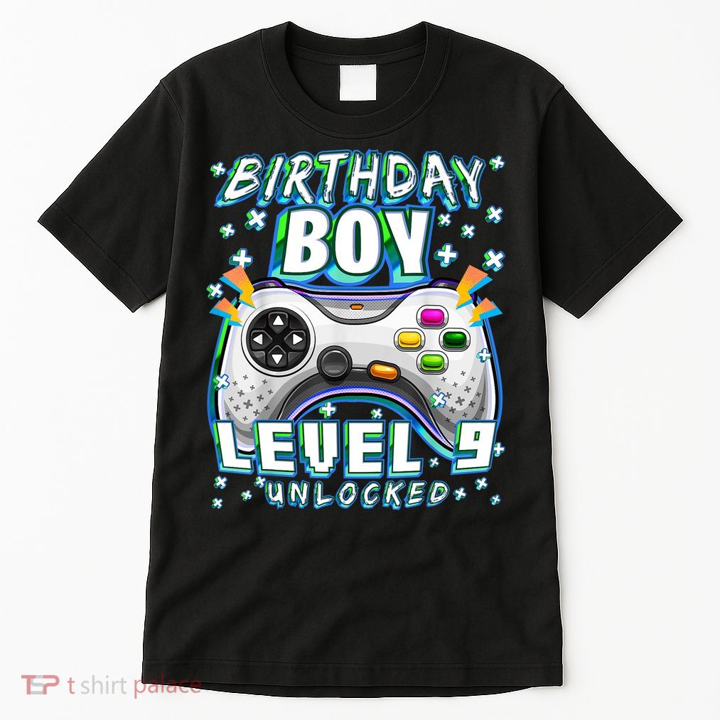 Level 9 Unlocked Video Game 9th Birthday Gamer Boys TShirt Tall T-Shirt