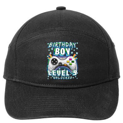 Level 9 Unlocked Video Game 9th Birthday Gamer Boys TShirt 7-Panel Snapback Hat