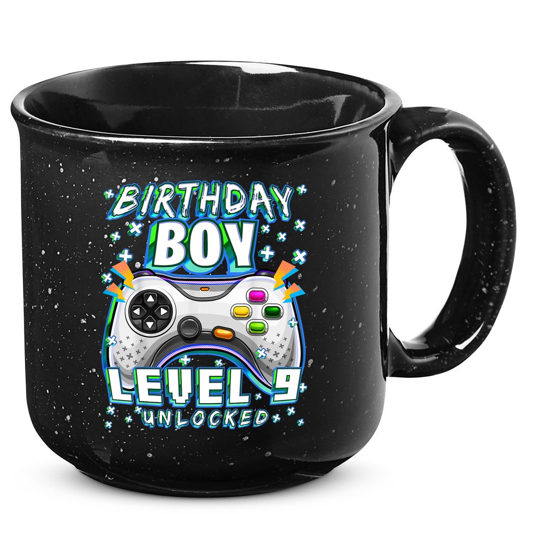 Level 9 Unlocked Video Game 9th Birthday Gamer Boys TShirt 15oz Campfire Ceramic Mug