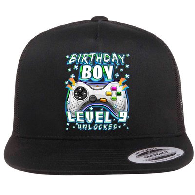 Level 9 Unlocked Video Game 9th Birthday Gamer Boys TShirt Flatbill Hat