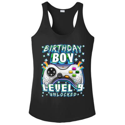 Level 9 Unlocked Video Game 9th Birthday Gamer Boys TShirt Ladies PosiCharge Competitor Racerback Tank