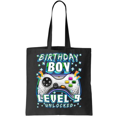 Level 9 Unlocked Video Game 9th Birthday Gamer Boys TShirt Tote Bag