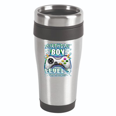 Level 9 Unlocked Video Game 9th Birthday Gamer Boys TShirt 16oz Travel Tumbler
