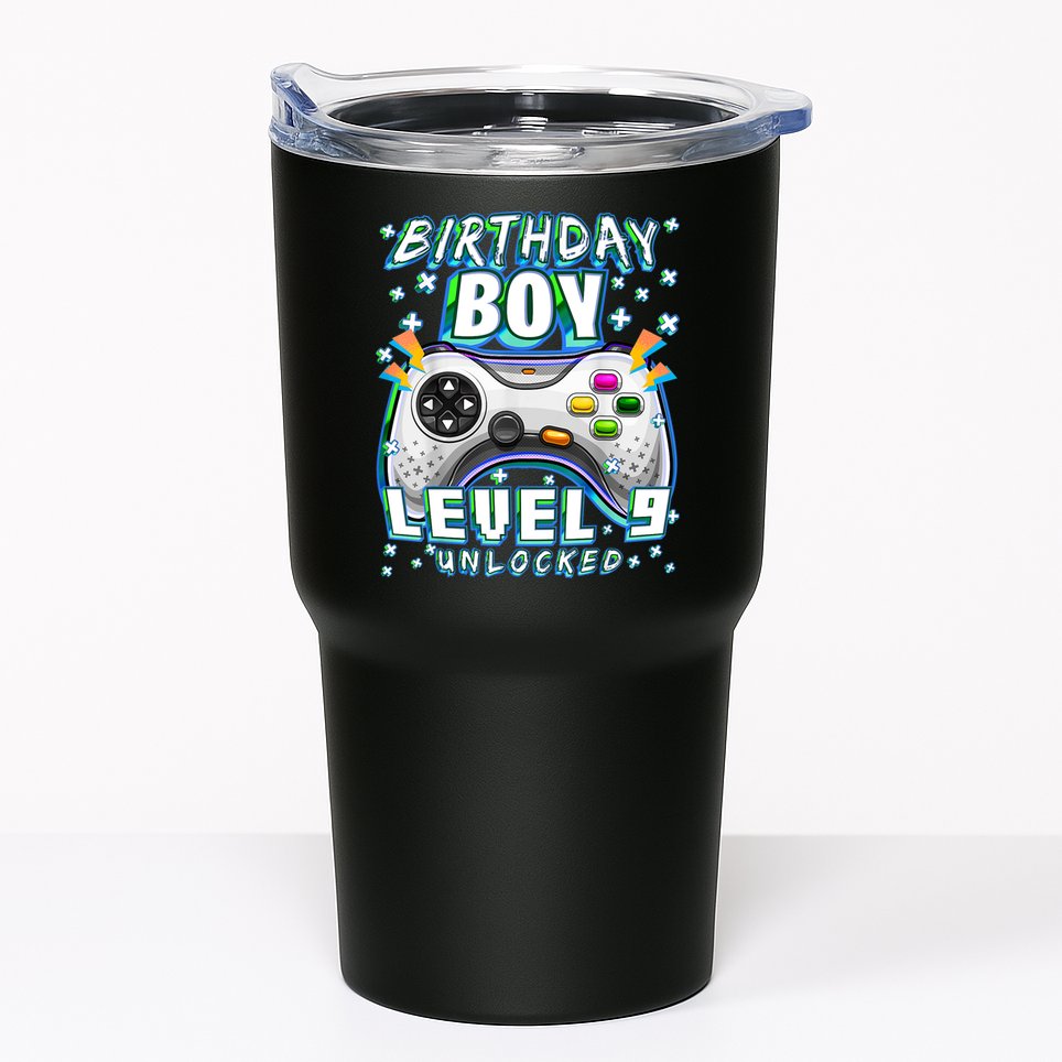 Level 9 Unlocked Video Game 9th Birthday Gamer Boys TShirt Tumbler