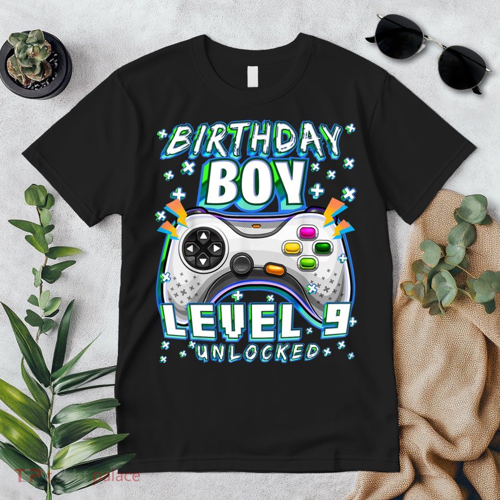 Level 9 Unlocked Video Game 9th Birthday Gamer Boys TShirt Premium T-Shirt