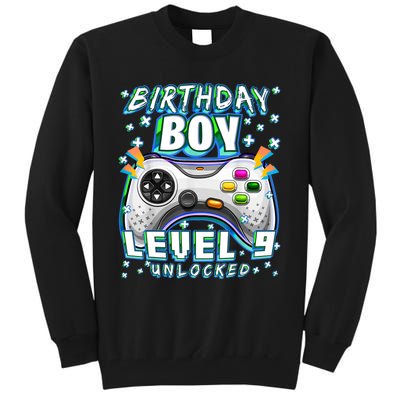 Level 9 Unlocked Video Game 9th Birthday Gamer Boys TShirt Tall Sweatshirt