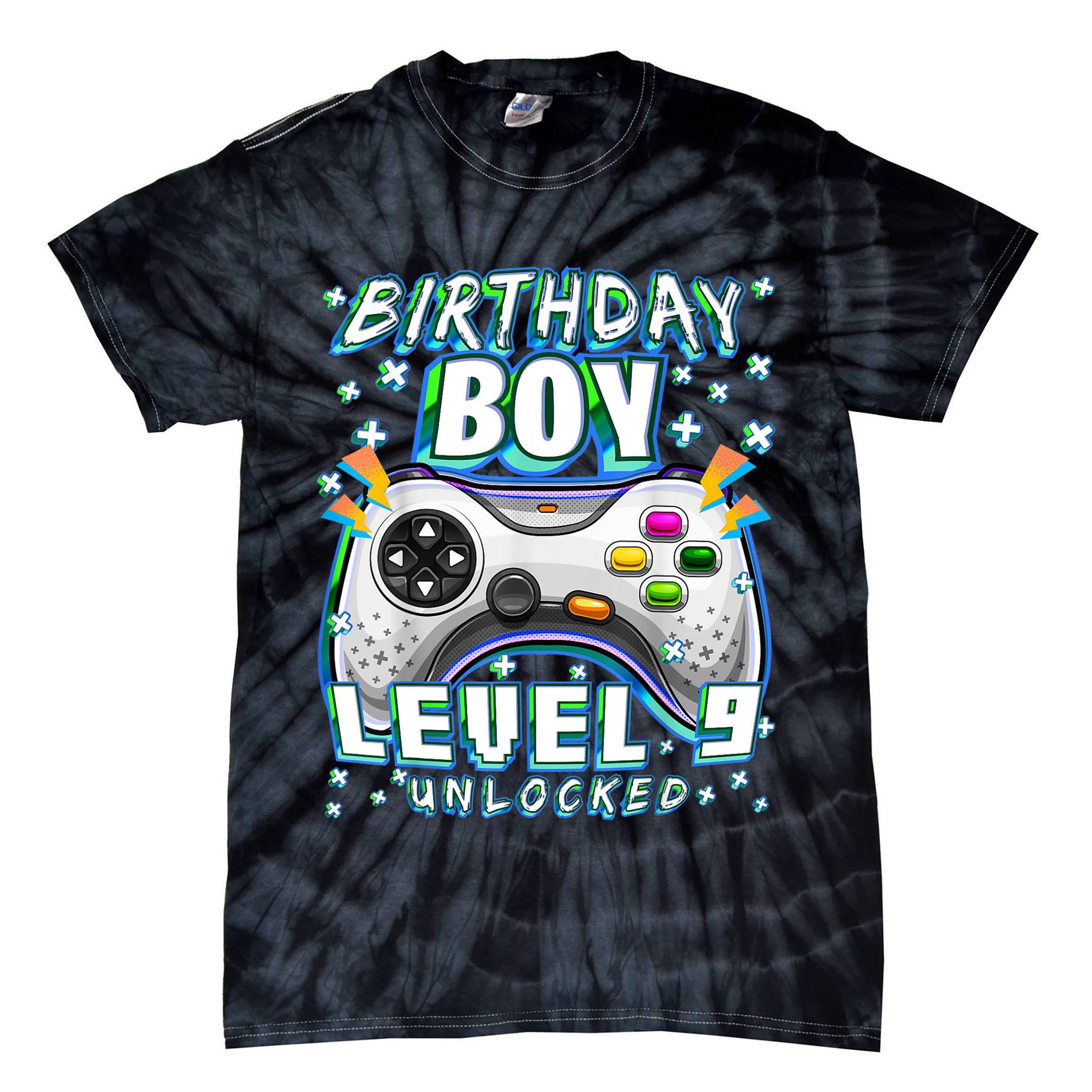 Level 9 Unlocked Video Game 9th Birthday Gamer Boys TShirt Tie-Dye T-Shirt