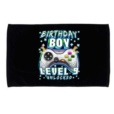 Level 9 Unlocked Video Game 9th Birthday Gamer Boys TShirt Microfiber Hand Towel