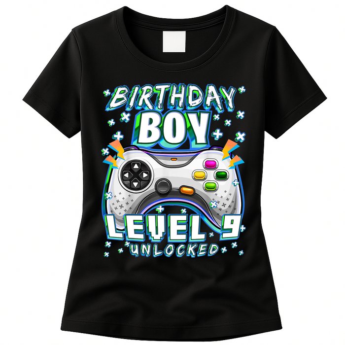 Level 9 Unlocked Video Game 9th Birthday Gamer Boys TShirt Womens T-Shirt
