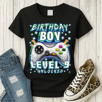 Level 9 Unlocked Video Game 9th Birthday Gamer Boys TShirt Womens T-Shirt