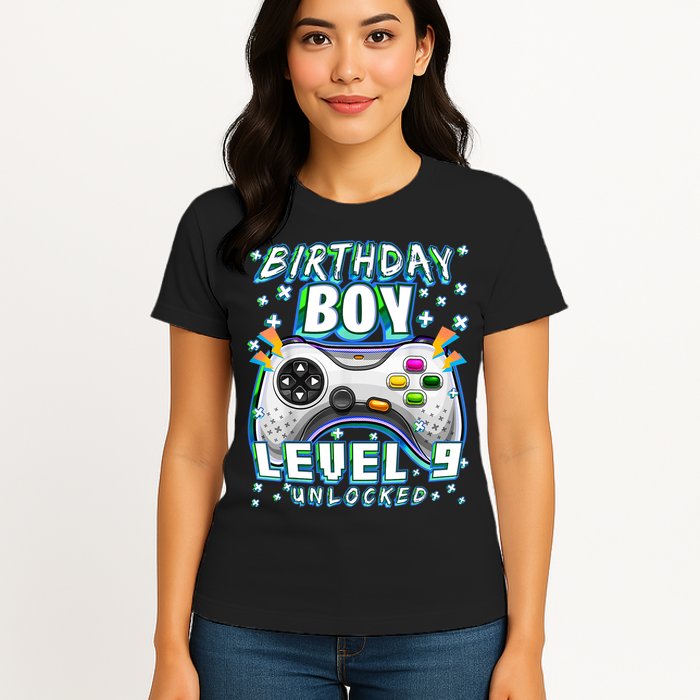 Level 9 Unlocked Video Game 9th Birthday Gamer Boys TShirt Womens T-Shirt