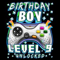 Level 9 Unlocked Video Game 9th Birthday Gamer Boys TShirt Womens T-Shirt