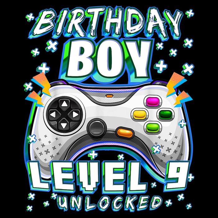 Level 9 Unlocked Video Game 9th Birthday Gamer Boys TShirt Womens T-Shirt
