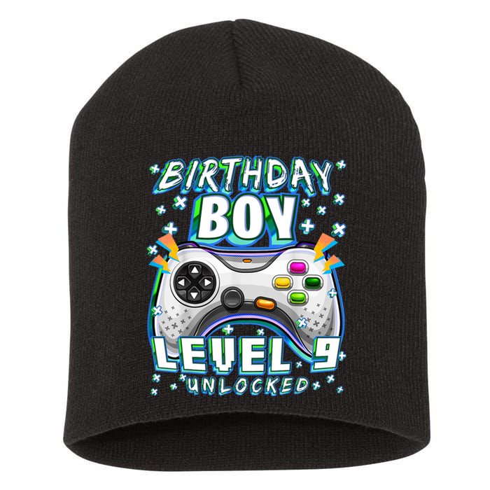 Level 9 Unlocked Video Game 9th Birthday Gamer Boys TShirt Short Acrylic Beanie