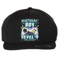 Level 9 Unlocked Video Game 9th Birthday Gamer Boys TShirt Wool Snapback Cap