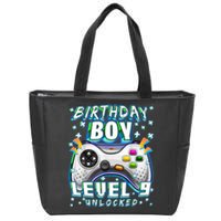 Level 9 Unlocked Video Game 9th Birthday Gamer Boys TShirt Zip Tote Bag