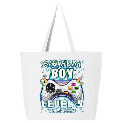 Level 9 Unlocked Video Game 9th Birthday Gamer Boys TShirt 25L Jumbo Tote