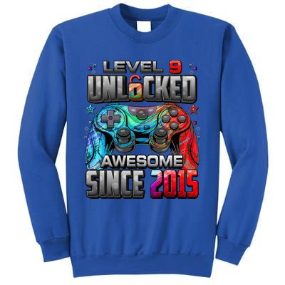 Level 9 Unlocked Awesome Since 2015 9th Birthday Gaming Sweatshirt