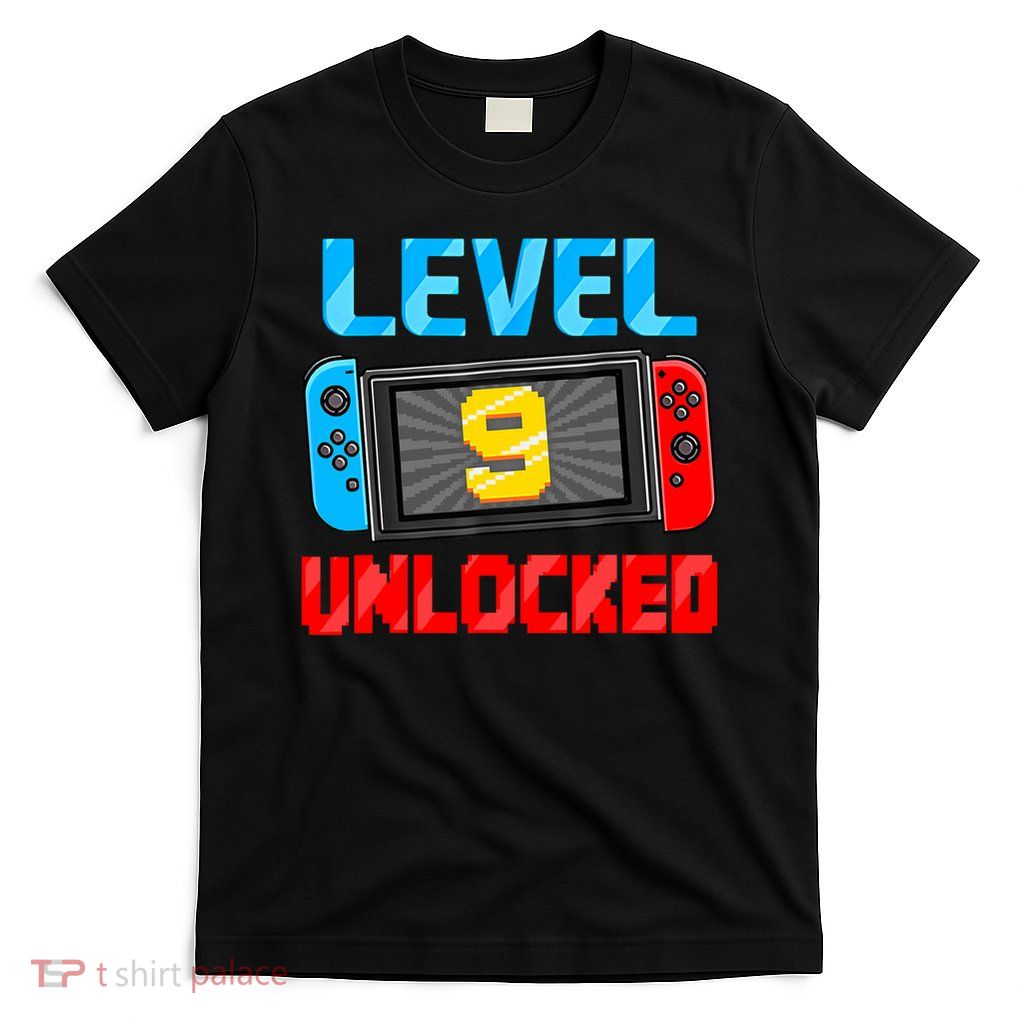 Level 9 Unlocked Gamer 9th Birthday Gift Video Game T-Shirt