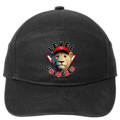 Level 9 unlocked 9 year old birthday lion born 2014 7-Panel Snapback Hat