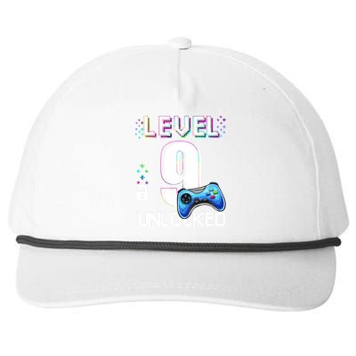 Level 9 Unlocked Video Game 9th Birthday Boy Gamer Snapback Five-Panel Rope Hat