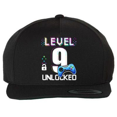 Level 9 Unlocked Video Game 9th Birthday Boy Gamer Wool Snapback Cap