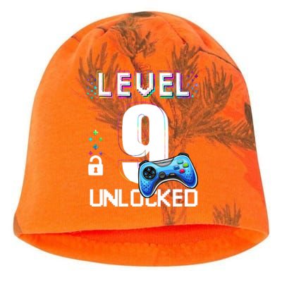 Level 9 Unlocked Video Game 9th Birthday Boy Gamer Kati - Camo Knit Beanie