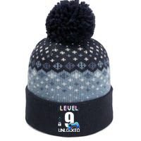 Level 9 Unlocked Video Game 9th Birthday Boy Gamer The Baniff Cuffed Pom Beanie