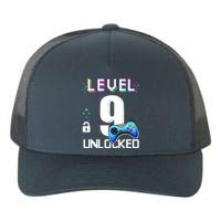 Level 9 Unlocked Video Game 9th Birthday Boy Gamer Yupoong Adult 5-Panel Trucker Hat