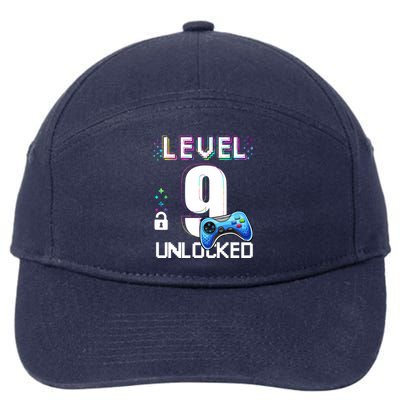 Level 9 Unlocked Video Game 9th Birthday Boy Gamer 7-Panel Snapback Hat