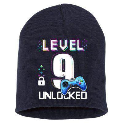 Level 9 Unlocked Video Game 9th Birthday Boy Gamer Short Acrylic Beanie