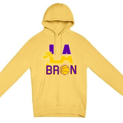 LA Bron Basketball Palm Tree Logo Premium Pullover Hoodie