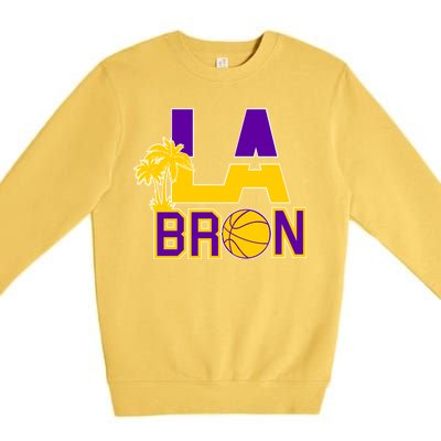 LA Bron Basketball Palm Tree Logo Premium Crewneck Sweatshirt