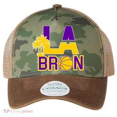LA Bron Basketball Palm Tree Logo Legacy Tie Dye Trucker Hat