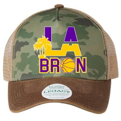 LA Bron Basketball Palm Tree Logo Legacy Tie Dye Trucker Hat