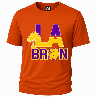 LA Bron Basketball Palm Tree Logo Cooling Performance Crew T-Shirt