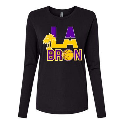 LA Bron Basketball Palm Tree Logo Womens Cotton Relaxed Long Sleeve T-Shirt